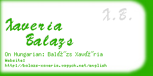 xaveria balazs business card